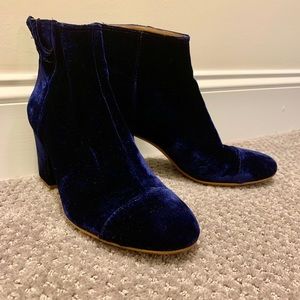 Blue Velvet Booties by Madewell